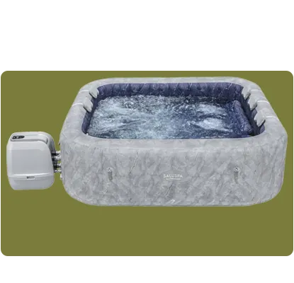 Relax and rejuvenate in the comfort of your own with Bestway SaluSpa inflatable hot tub .