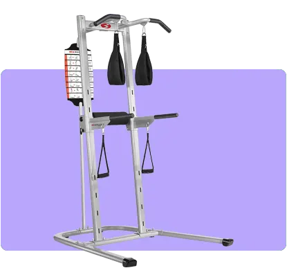 Sports royals pull up versatile multi-station tower for full-body functional training.