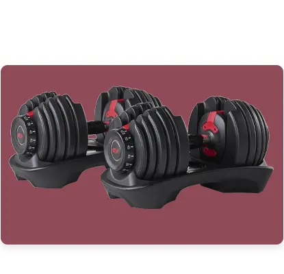 Bowflex SelectTech 552 - Dial up the challenge efficiently from 5 to 52.5 pounds with these adjustable dumbbells.