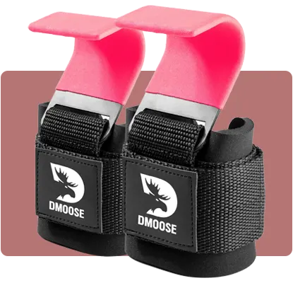 Support your wrists and improve lifting technique with DMoose Weight Lifting Wrist Straps with hooks.