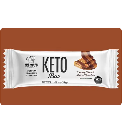 Genius Gourmet Gluten-free and keto-friendly protein bars.