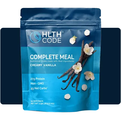 Explore HLTH Code Complete Meal, a nutritious plant-based meal replacement shake for busy days.