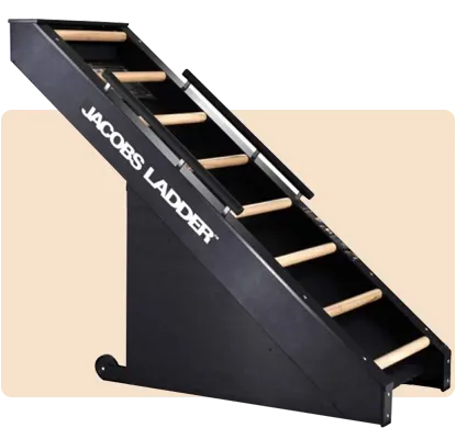 Jacobs ladder step climber mimicking stair climbing to build strength and endurance.