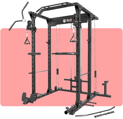 Major lutie basic yet versatile power cage for multiple exercises.