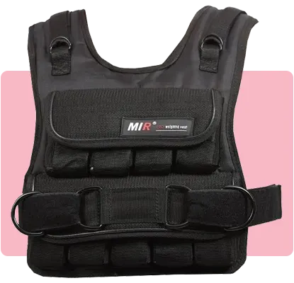 MiR Short compact and adjustable zipper vest for added resistance during workouts.