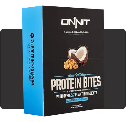 Onnit Protein convenient bite-sized protein snacks for on-the-go nutrition.