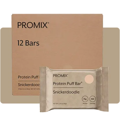 Promix Nutrition Crispy vegan protein puffs for a light snack.