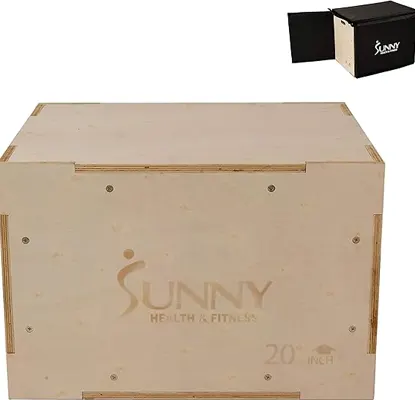 A product image for Sunny Health & Fitness High Capacity Wood Plyo Box