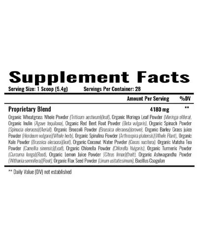 Superfood Greens Fusion Supplement Facts
