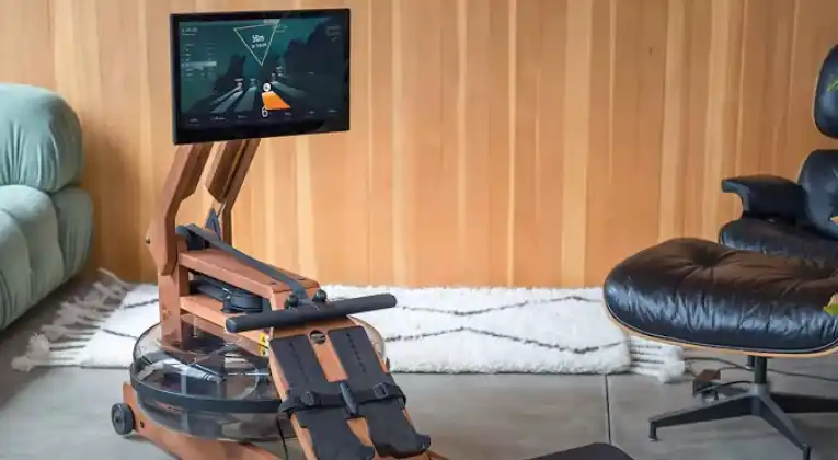The lcd screen of ergatta rower machine.