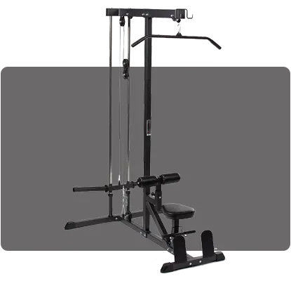 Titan Fitness Plate Loadable Lat versatile lat tower for adjustable pulldowns and rows.