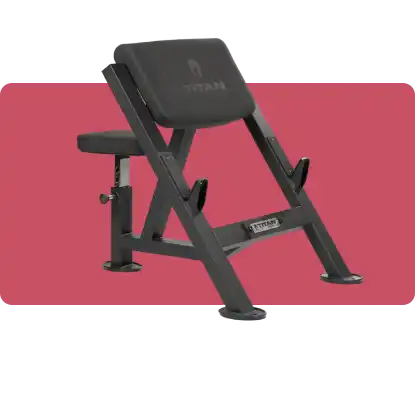 A product image for Titan Fitness Seated Preacher Curl Bench