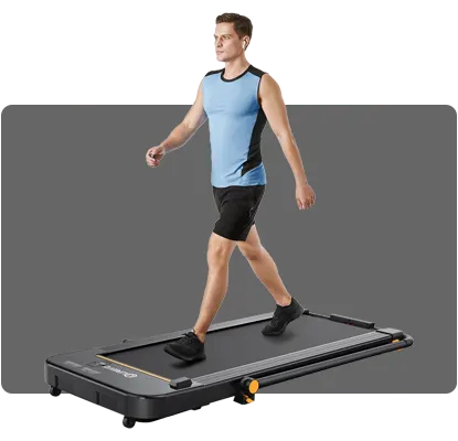 UREVO 2 in 1 Under Desk Strol lite space-saving treadmill to add steps and burn calories at your workspace.