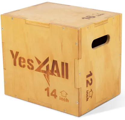 A product image for Yes4All 3-in-1 Wooden Plyo Box